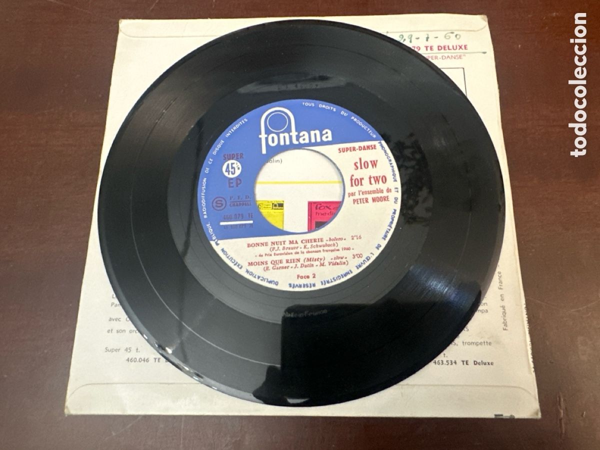 Discos de vinilo: SLOW FOR TWO. PAR LS ENSEMBLE DE PERER MOORE - Foto 3