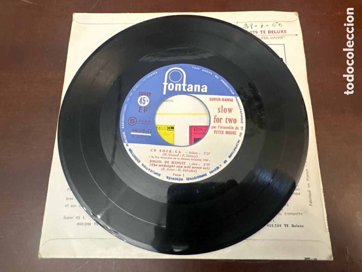 Discos de vinilo: SLOW FOR TWO. PAR LS ENSEMBLE DE PERER MOORE - Foto 4