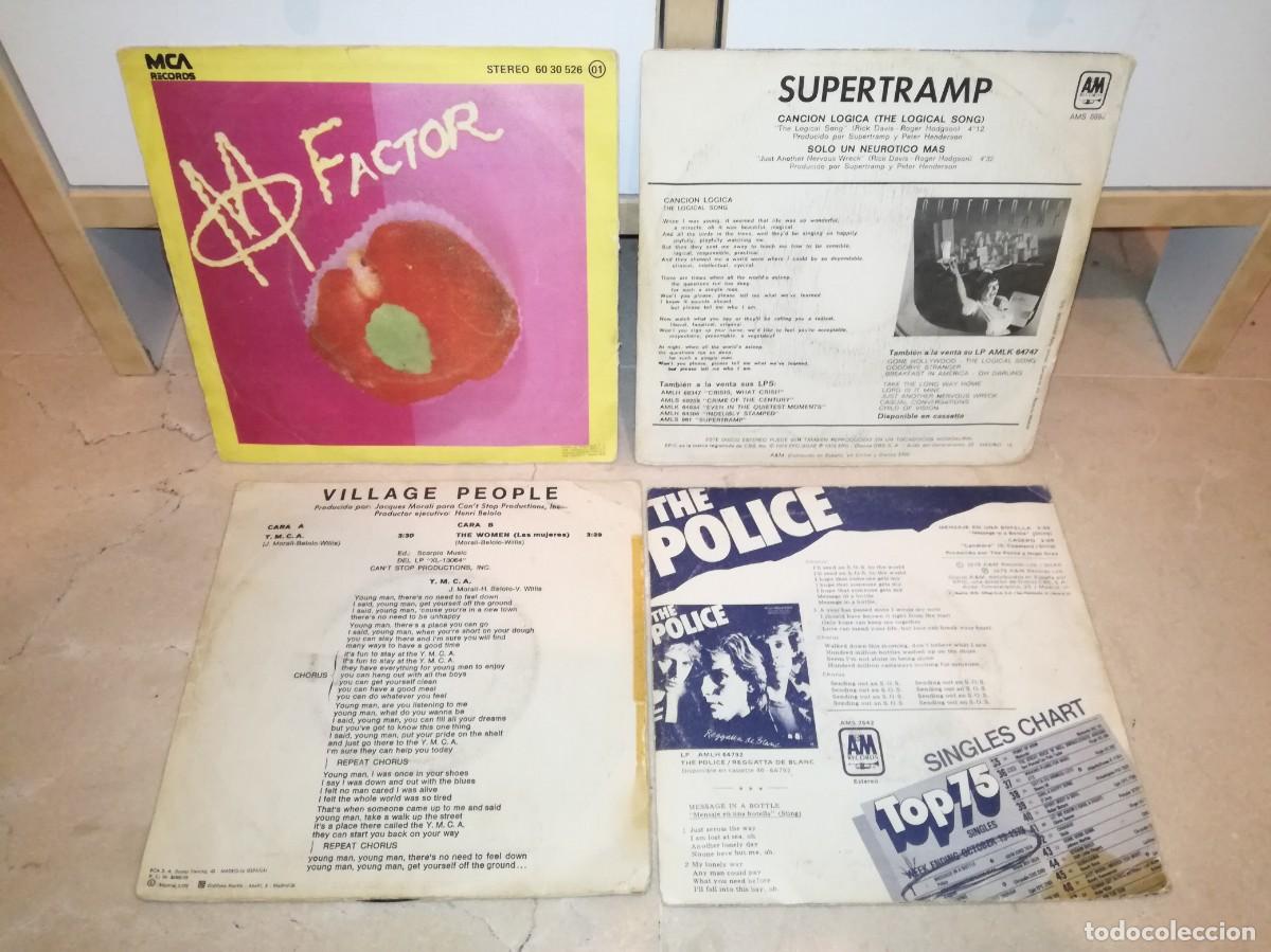 Discos de vinilo: LOTE DE 4 SINGLES ORIGINALES DE ROCK Y POP - Foto 2