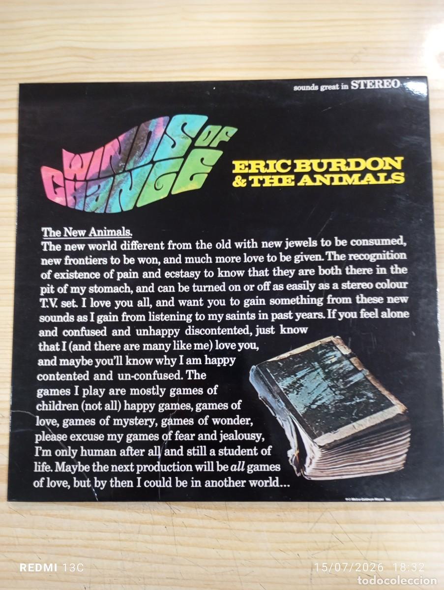 Discos de vinilo: Lp - Eric Burdon & The Animals &lrm;&ndash; Winds Of Change - Carpeta doble - Edicion Espa&ntilde;ola del 1980