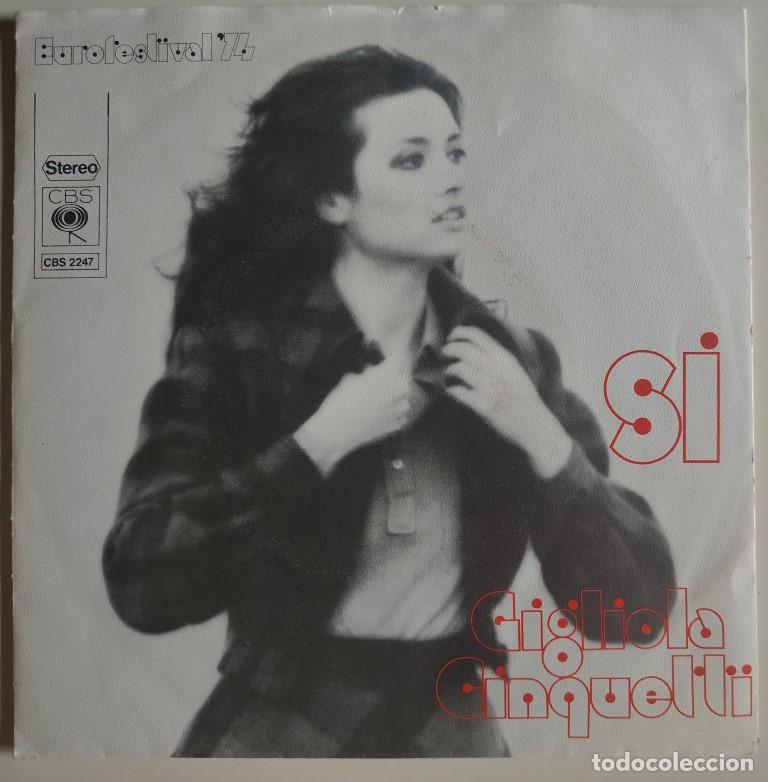 Discos de vinilo: Gigliola Cinquetti. Si/ Il pappagallo verde. CBS, Holland Eurovision 1974 single