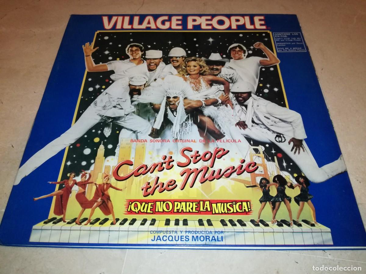 Discos de vinilo: VILLAGE PEOPLE-BSO DE LA PEL&Iacute;CULA CAN&acute;T STOP THE MUSIC-GATEFOLD-CONTIENE ENCARTE-ORIGINAL ESP 1980
