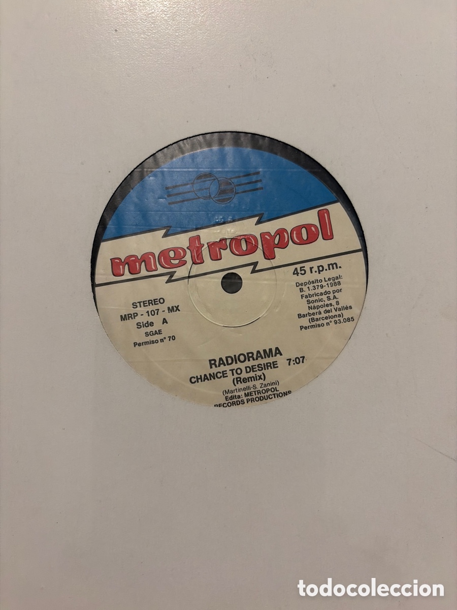 Discos de vinilo: RADIORAMA - CHANCE TO DESIRE MAXI SINGLE SIN PORTADA SPAIN 1988