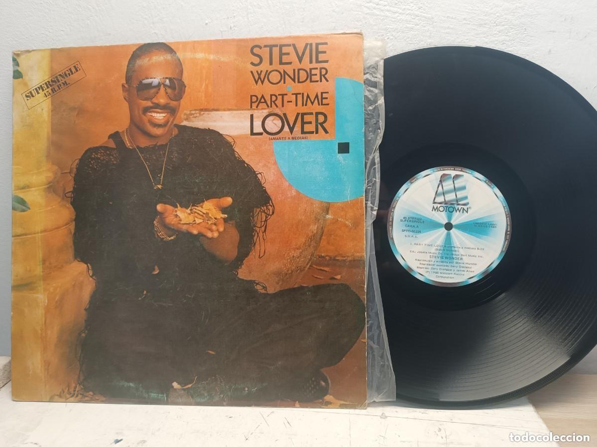 Discos de vinilo: STEVIE WONDER - PAR - TIME LOVER .. MAXISINGLE DE MOTOWN .. EXTENDED VERSION ..8: 20 MINUTO..1985
