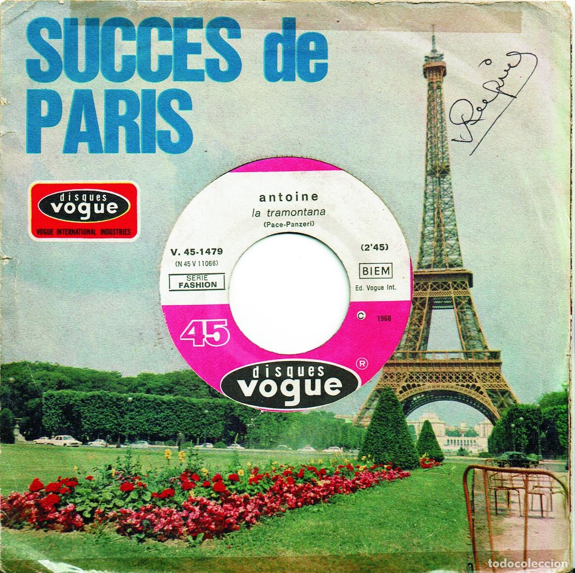 Discos de vinilo: Antoine - La Tramontana / Io Voglio Andare In Guerra - 1968 Vogue - France 7&rdquo;