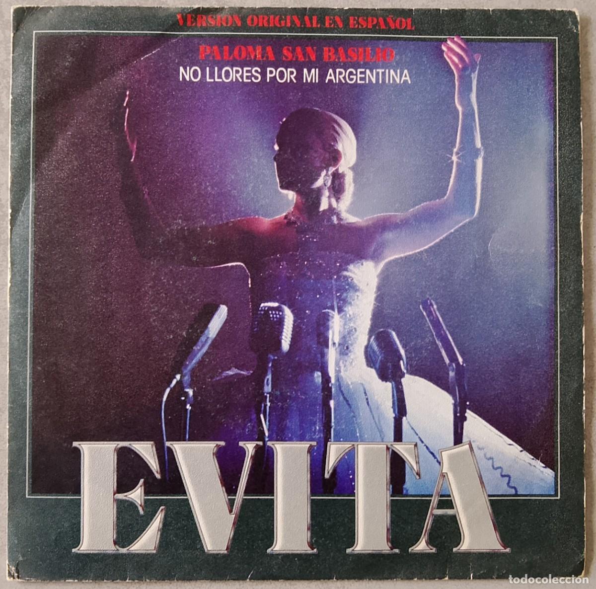 Discos de vinilo: Paloma San Basilio. Evita. Vinilo single 7&rdquo;/45 rpm