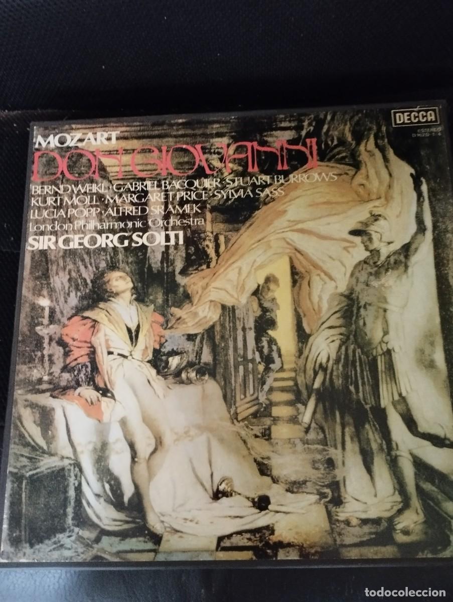 Discos de vinilo: DON GIOVANNI MOZART SIR GEORG SOLTI LONDON PHILHARMONIC BOX SET 4 LPS + LIBRETO DECCA D 162D