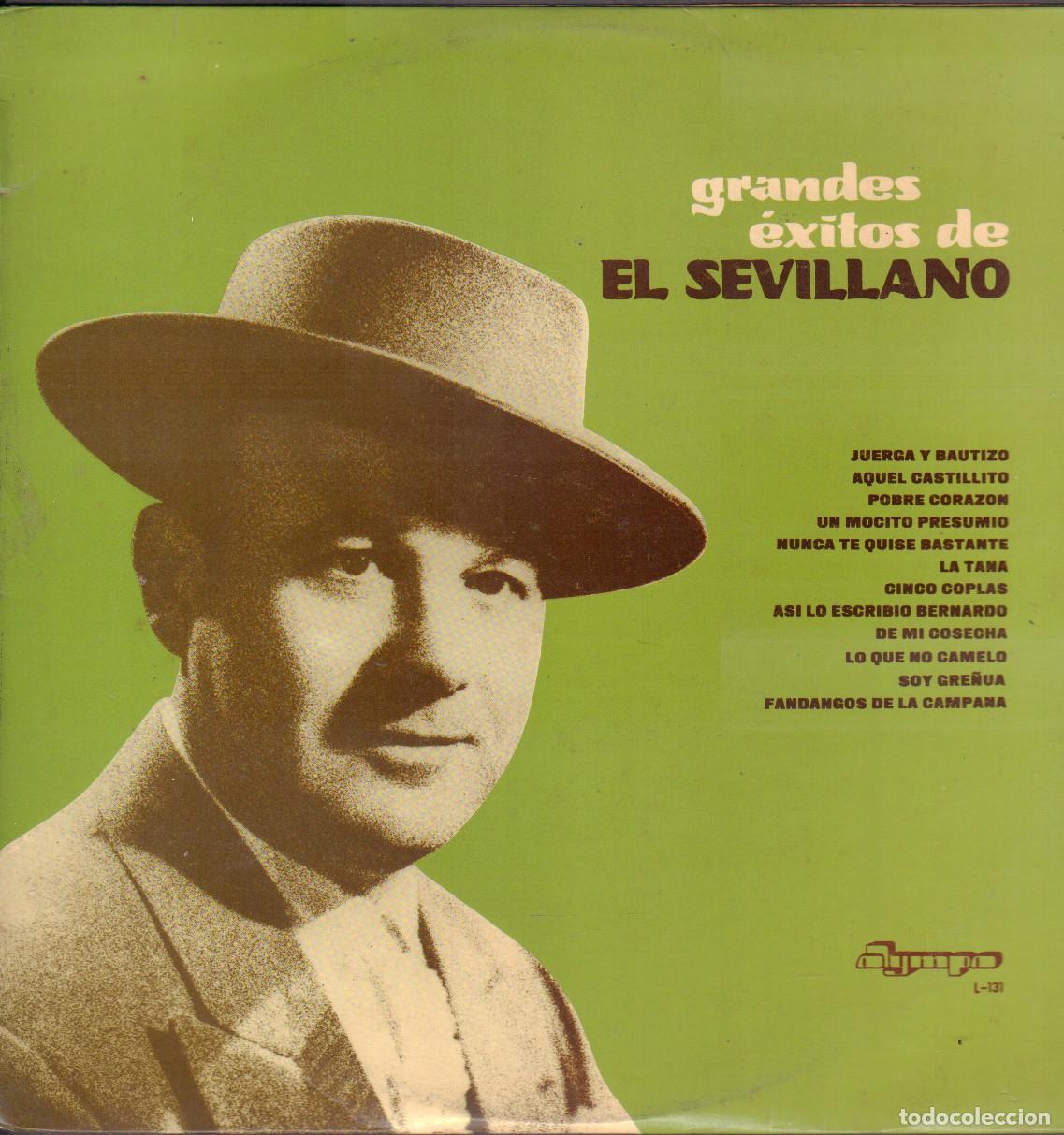 Discos de vinilo: GRANDES EXITOS DEL &rdquo;SEVILLANO&rdquo; - JUERGA Y BAUTIZO, LA TANA, SOY GRE&Ntilde;UA.../ LP OLYMPO 1973 RF-26348