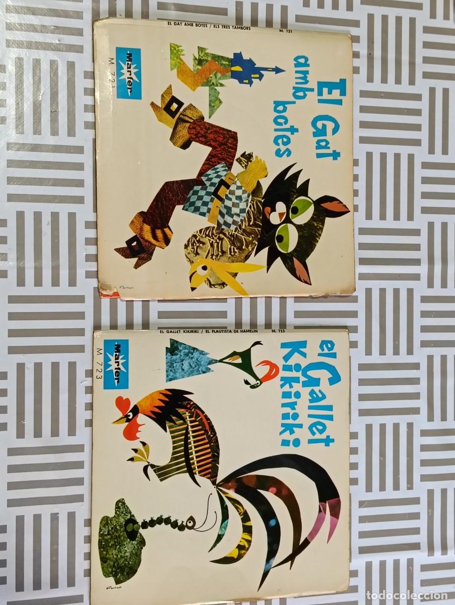 Discos de vinilo: Lote 2 Discos-Libro Infantiles Marfer (1967) - Vinilo Rojo - El Gat Amb Botes (M. 721) y El Gallet K