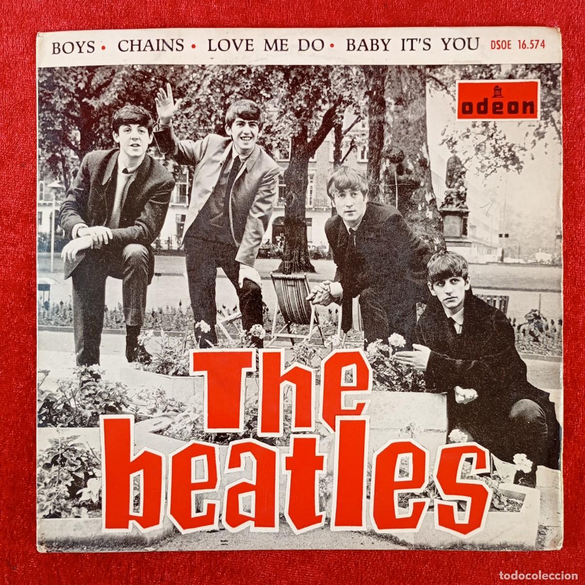 Discos de vinilo: THE BEATLES - BOYS, CHAINS, LOVE ME DO, BABY IT'S YOU - DSOE 16.574 - SINGLE VINILO / 1309