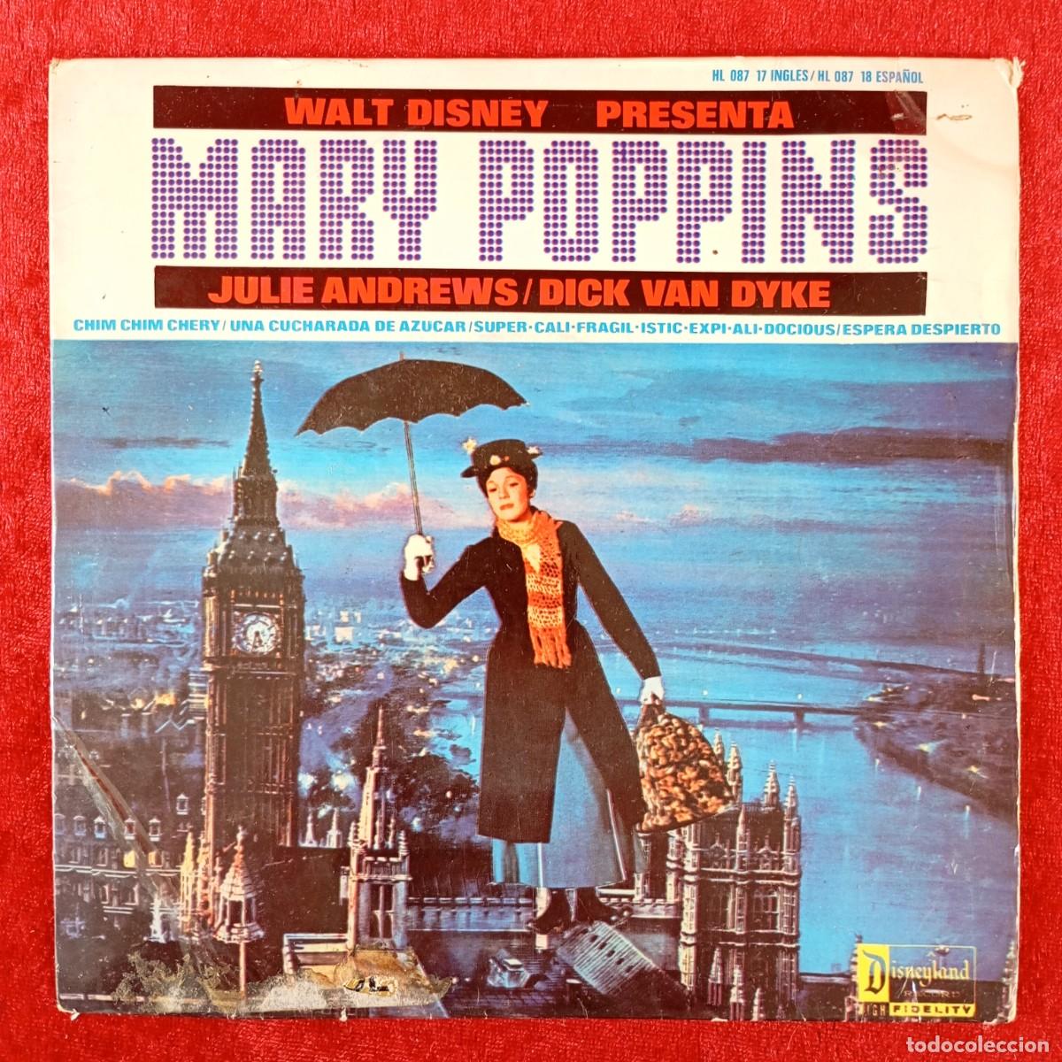 Discos de vinilo: MARY POPPINS - WALT DISNEY - JULIE ANDREWS, DICK VAN DYKE - HL 087-18 - SINGLE VINILO / 1321