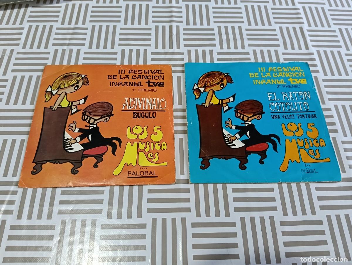 Discos de vinilo: Lote 2 Singles Palobal (1970) - III Festival de la Canci&oacute;n Infantil de TVE - 1er y 2&ordm; Premio (Los 5