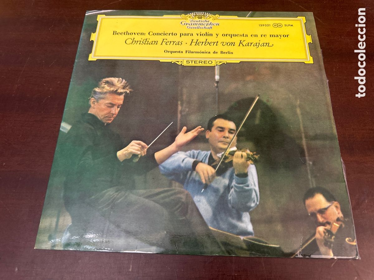 Discos de vinilo: BEETHOVEN - CHRISTIAN FERRAS - HERBERT VON KARAJAN - CONCIERTO PARA VIOLIN Y ORQUESTA EN RE MAYOR LP