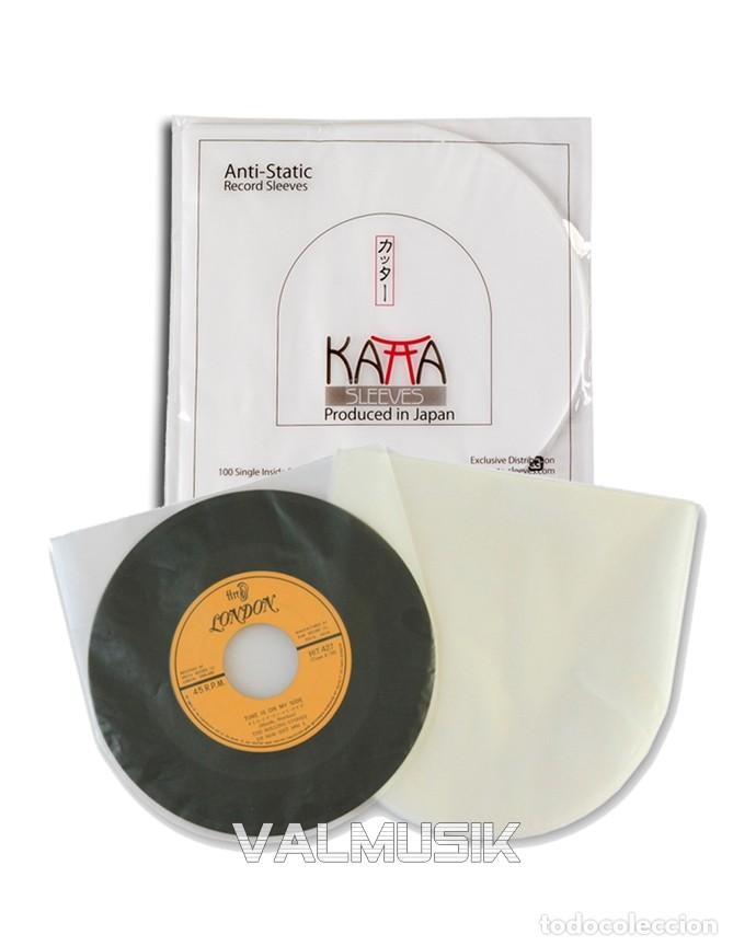 Discos de vinilo: 100 FUNDAS INTERIORES REDONDAS ANTIEST&Aacute;TICAS KATTA PARA DISCO DE VINILO 7 SINGLE - NUEVAS -