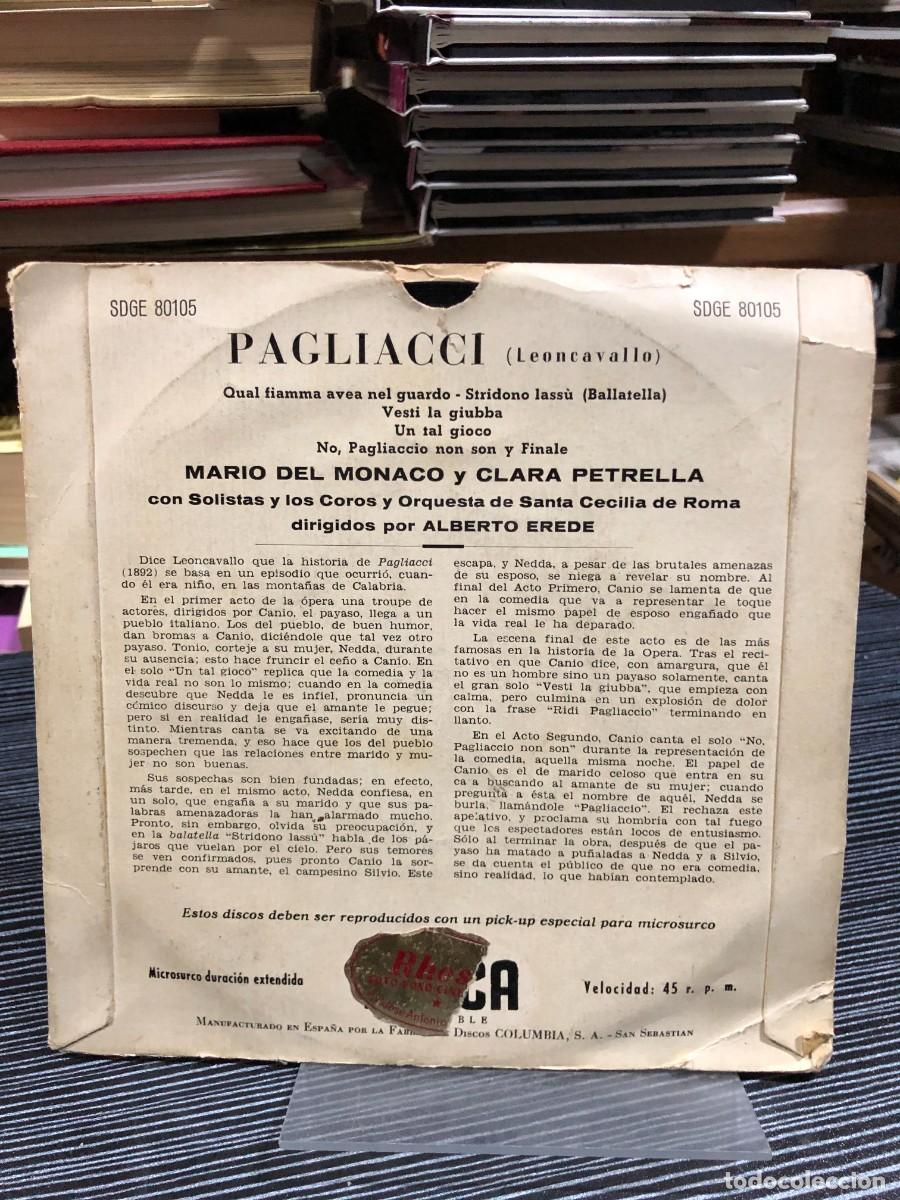 Discos de vinilo: Pagliacci (Leoncavallo) Mario del Monaco & Clara Petrella - Foto 2