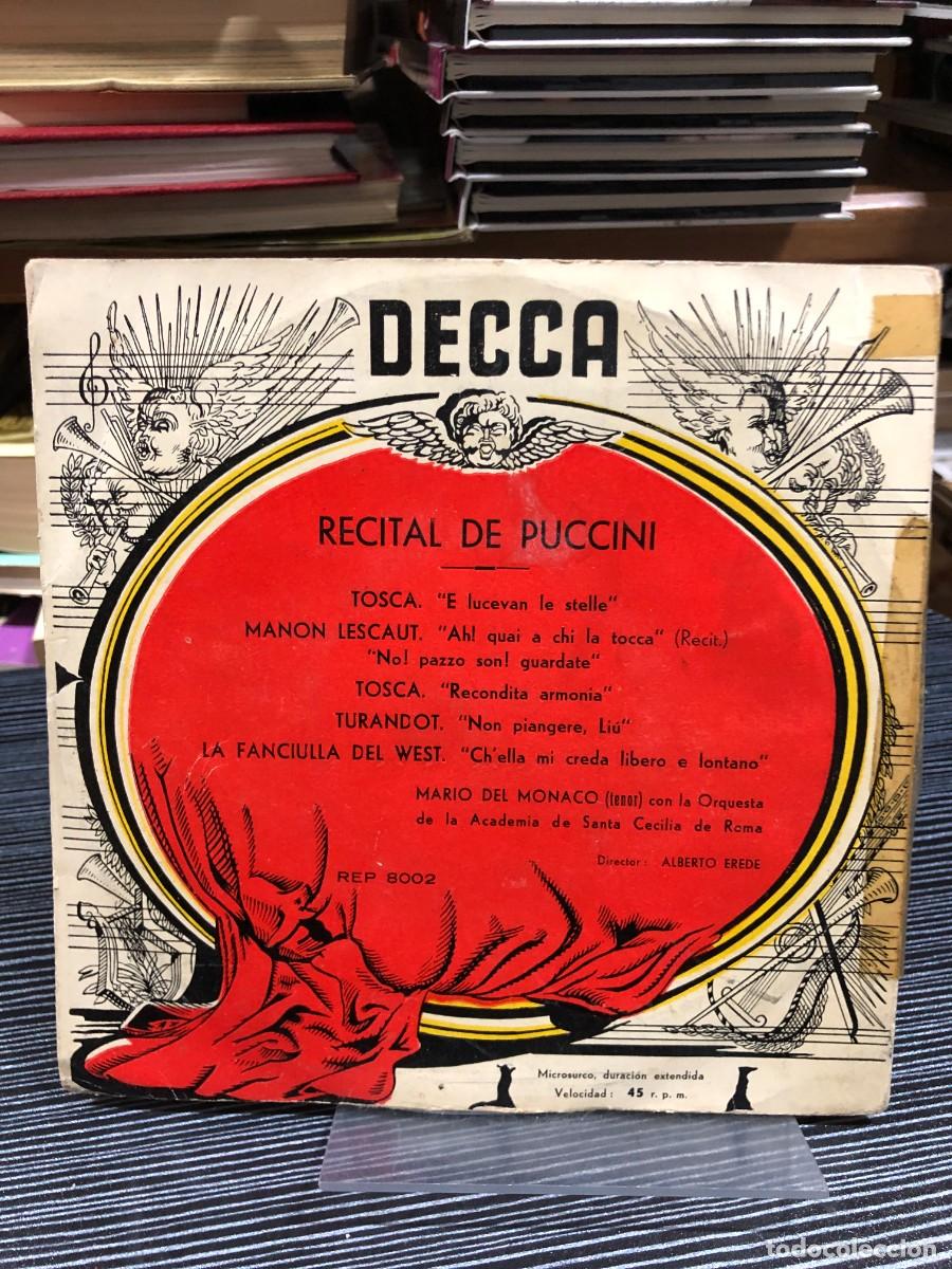 Discos de vinilo: Recital de Puccini Mario del Monaco - Foto 1
