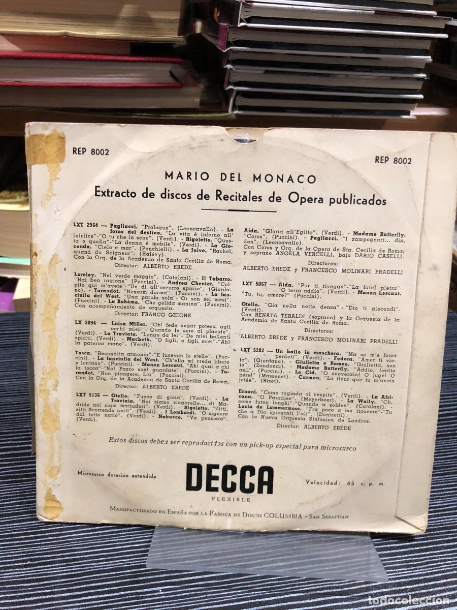 Discos de vinilo: Recital de Puccini Mario del Monaco - Foto 2