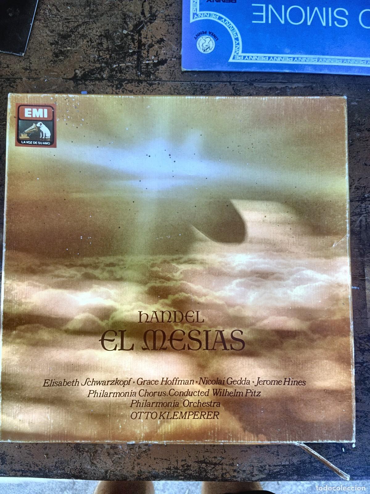 Discos de vinilo: Handel El Mesias - Klemperer, Schwarzkopf, Gedda - Caja LP EMI La Voz de Su Amo