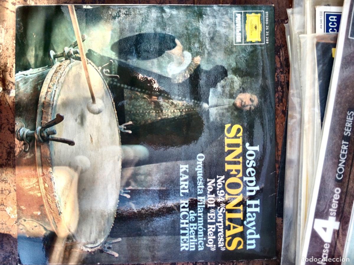 Discos de vinilo: Haydn - Sinfonias 94 Sorpresa y 101 El Reloj - Karl Richter - LP DG