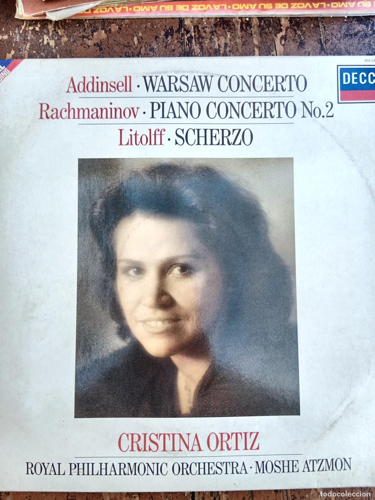 Discos de vinilo: Addinsell Warsaw Concerto / Rachmaninov Concierto 2 - Cristina Ortiz - LP Decca