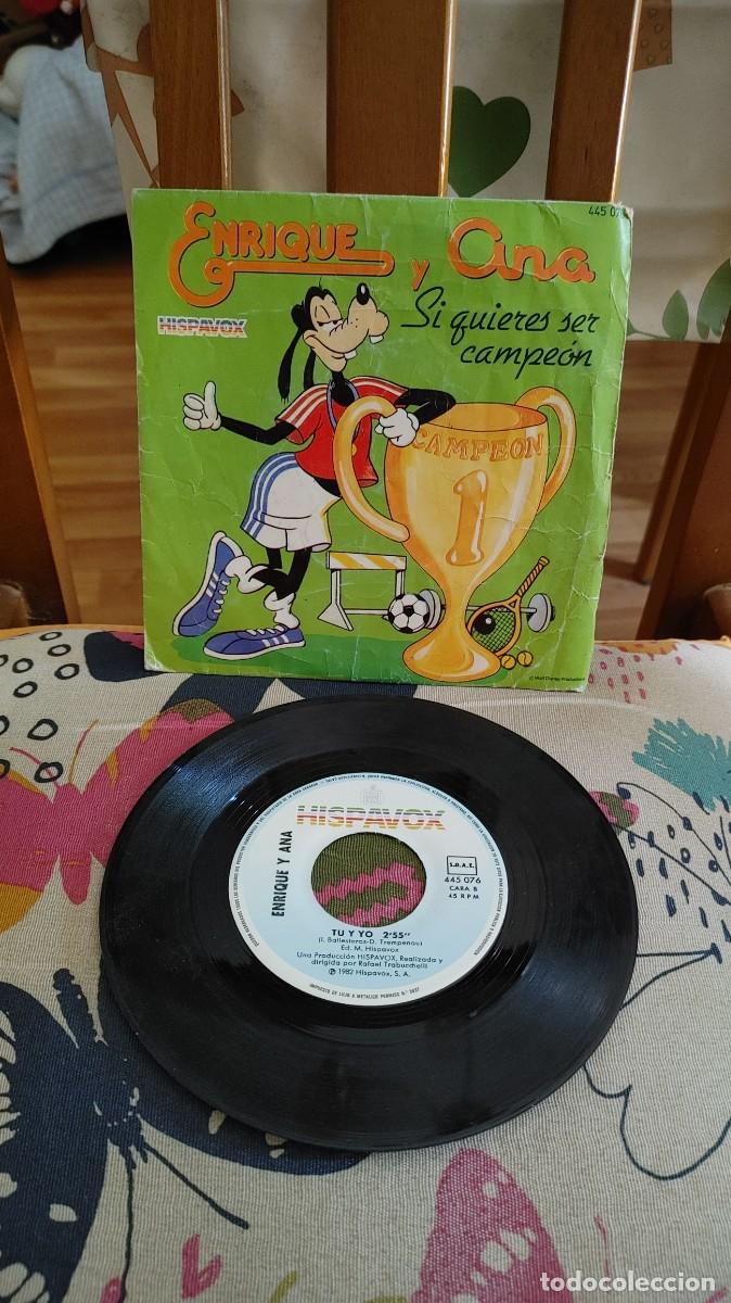 Discos de vinilo: ENRIQUE Y ANA-SINGLE SI QUIERES SER CAMPEON-VER TRASERA