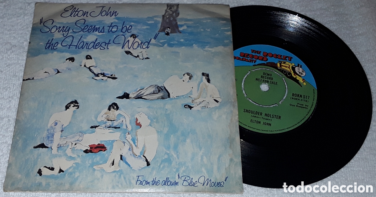 Discos de vinilo: SG- ELTON JOHN - SORRY SEEMS TO BE THE HARDEST WORD - EDICI&Oacute;N PROMOCIONAL MADE IN UK 1976