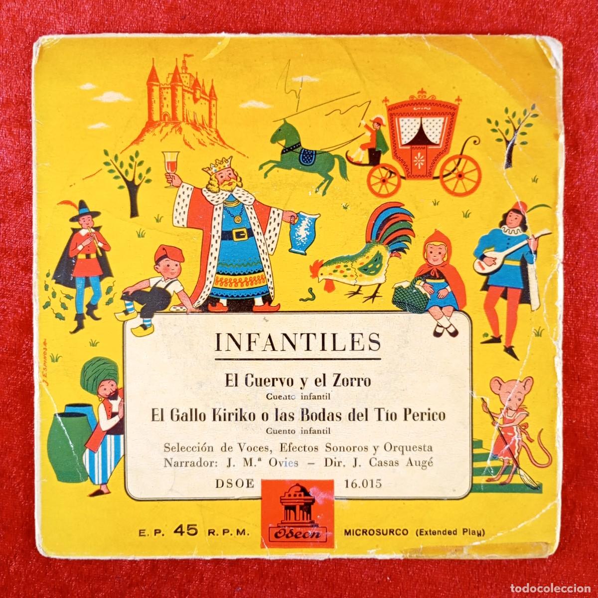Discos de vinilo: INFANTILES - EL CUERVO Y EL ZORRO, EL GALLO KIRIKO - DSOE 16.015 - SINGLE VINILO / 1387