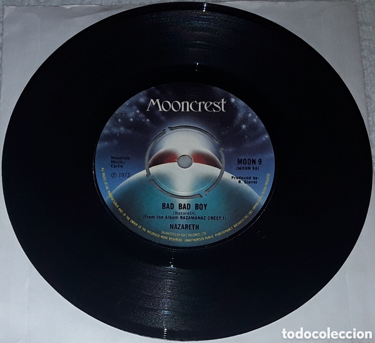 Discos de vinilo: SG- NAZARETH - BAD BAD BOY / HARD LIVING / SPINNING TOP - MADE IN UK 1973