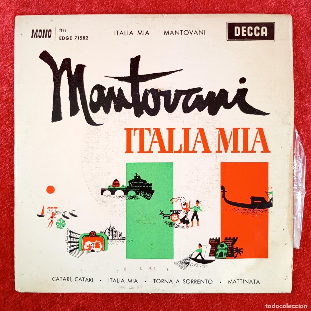 Discos de vinilo: MANTOVANI Y SU ORQUESTA - ITALIA MIA - EDGE 71582 - SINGLE VINILO / 1447