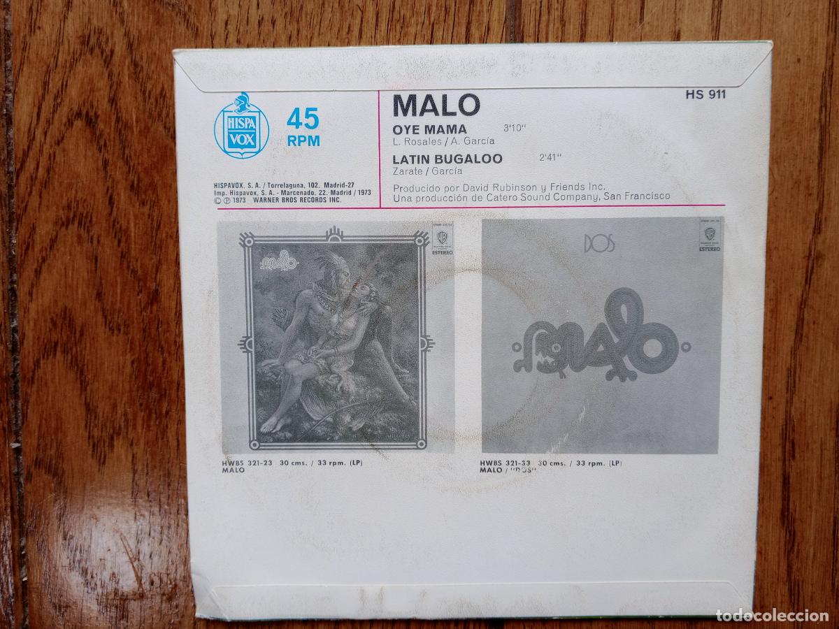 Discos de vinilo: Malo - oye mama + lat&iacute;n bungaloo - Foto 2