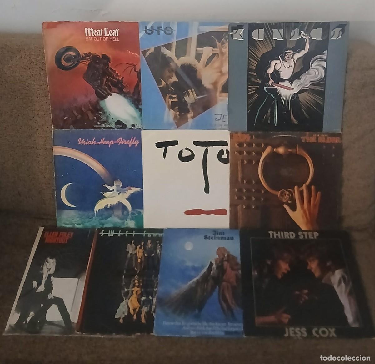 Disques de vinyle: LOTE CON 10 VINILOS DE HARD ROCK & HEAVY METAL + ALBUM PORTA VINILOS DE REGALO