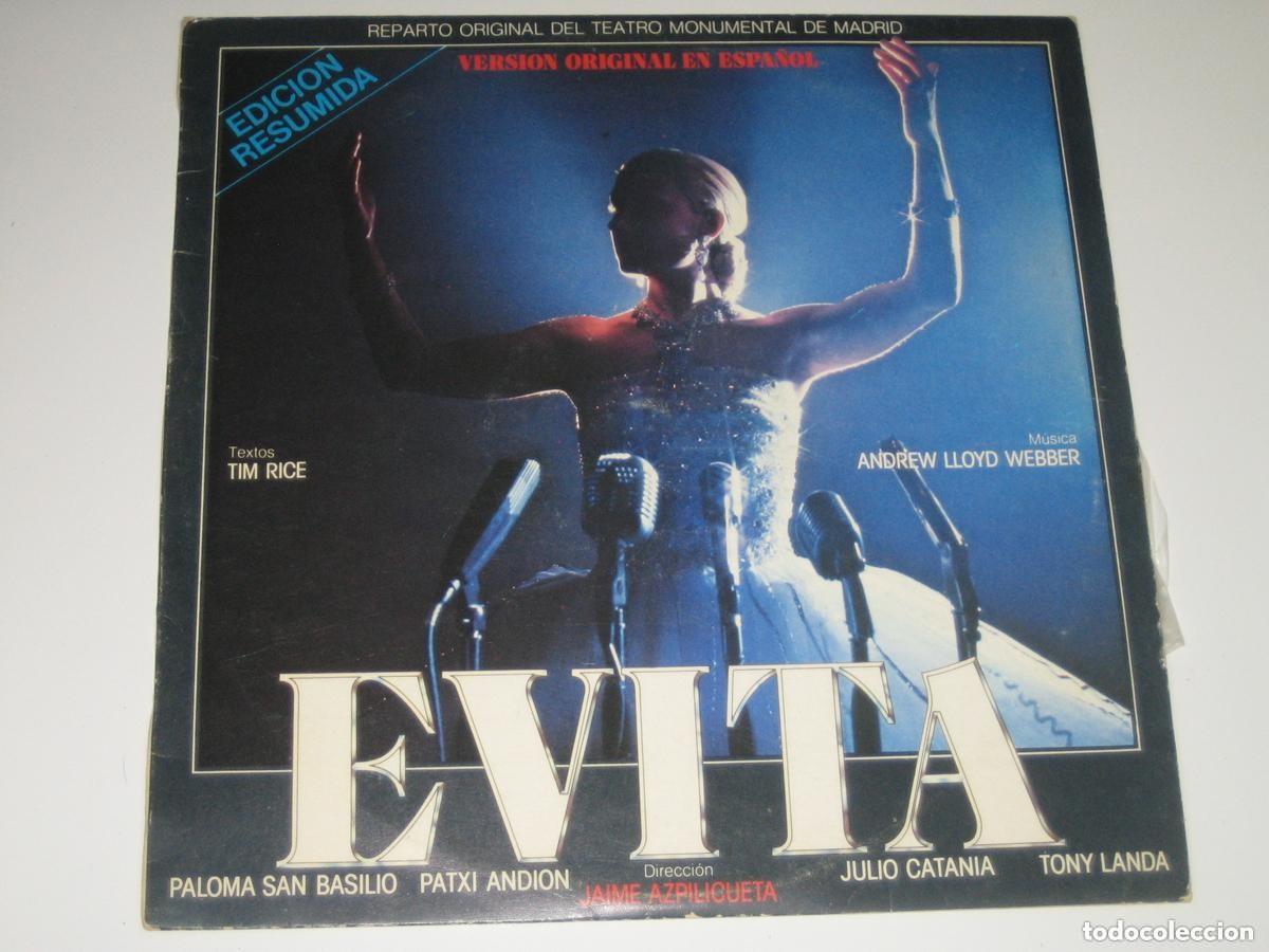 Discos de vinilo: PALOMA SAN BASILIO ES EVITA ..LP DE LA BANDA SONORA DEL MUSICAL ..LP EDICION RESUMIDA EN UN LP .