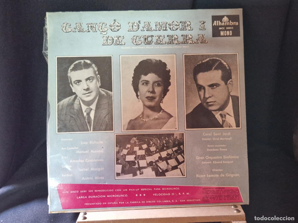 Discos de vinilo: SINGLE. CAN&Ccedil;O D'AMOR I DE GUERRA. RAFAEL MARTINEZ VALLS. LUIS CAPDEVLIA. Y VICTOR MORE.