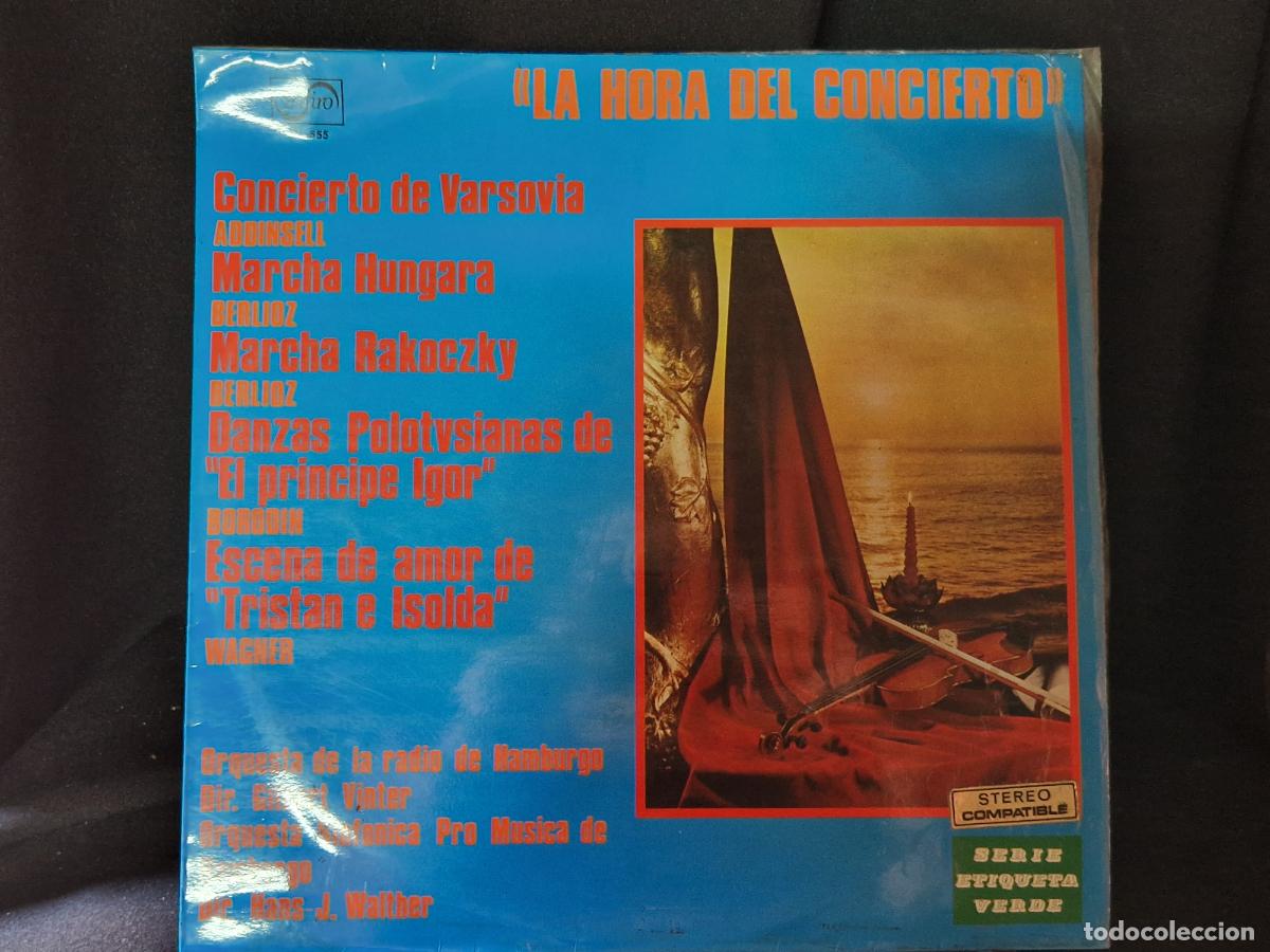Discos de vinilo: SINGLE. LA HORA DEL CONCIERTO. CONCIERTO DE VERSOVIA. MARCHA HUNGARA.