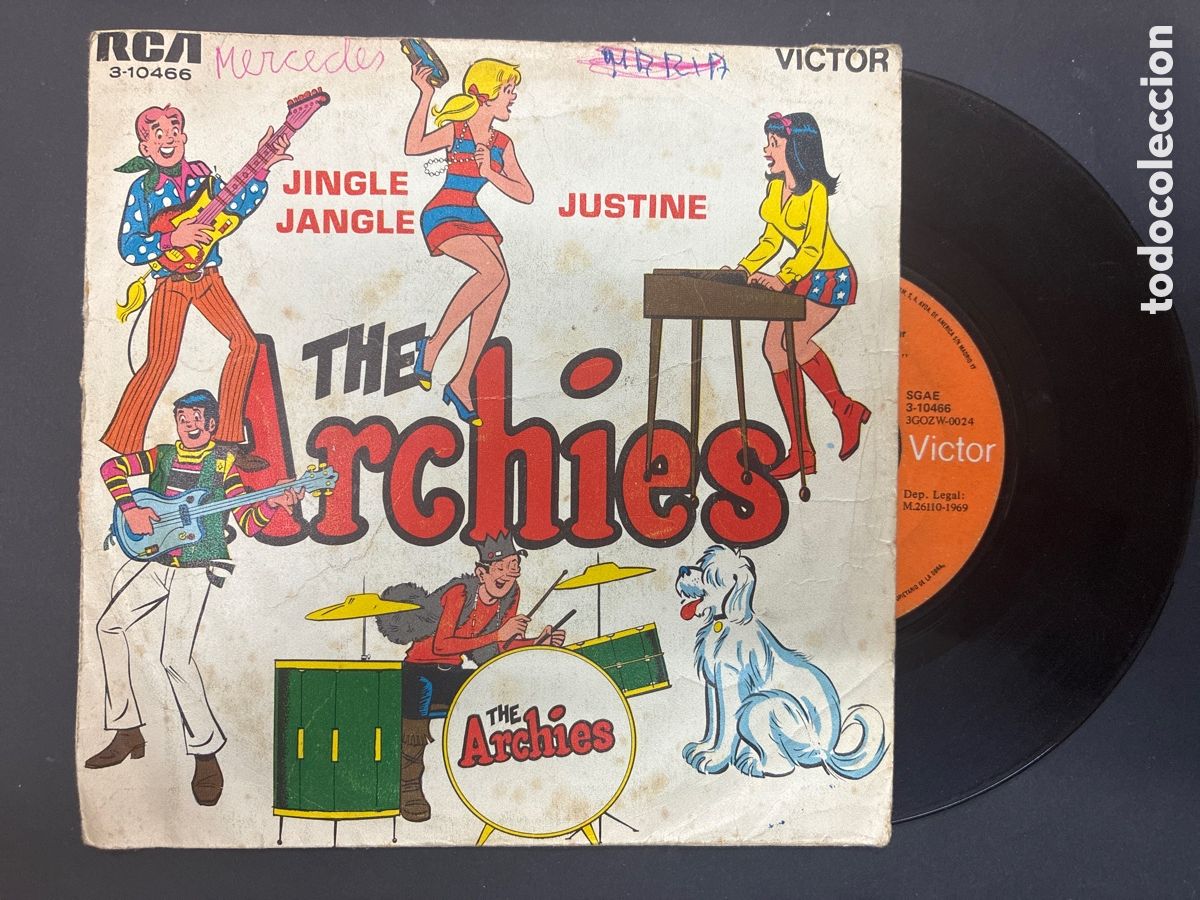 Discos de vinilo: SINGLE THE ARCHIES / JINGLE JINGLE / JUSTINE EDITADO EN ESPA&Ntilde;A