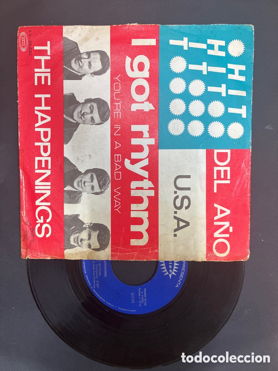 Discos de vinilo: SINGLE THE HAPPENINGS / I GOT RHYTHM / YOU'RE IN A BAD WAY EDITADO EN ESPA&Ntilde;A