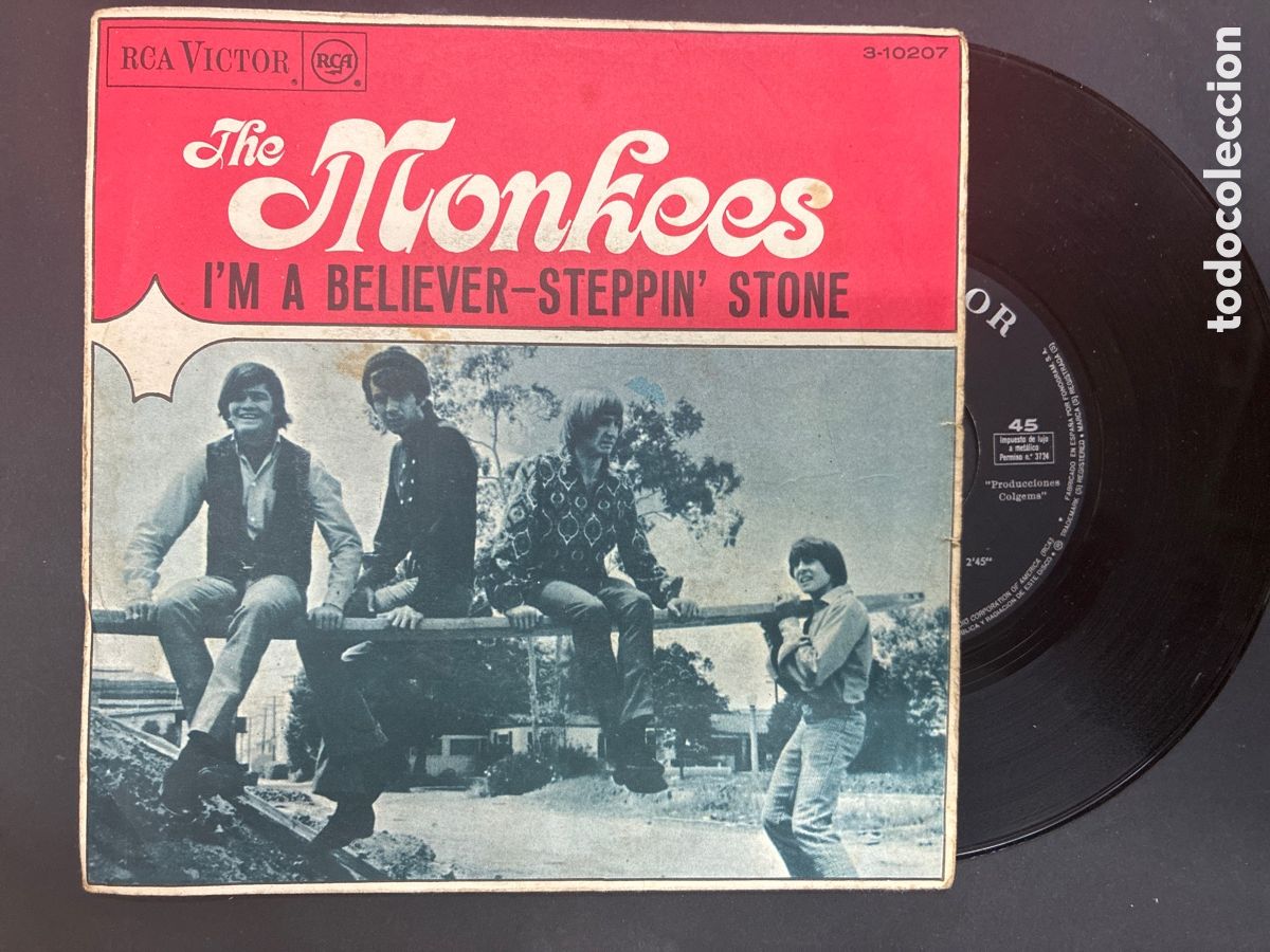 Discos de vinilo: SINGLE THE MONKEES / I'M A BELIEVER / STEPPIN STONE EDITADO EN ESPA&Ntilde;A