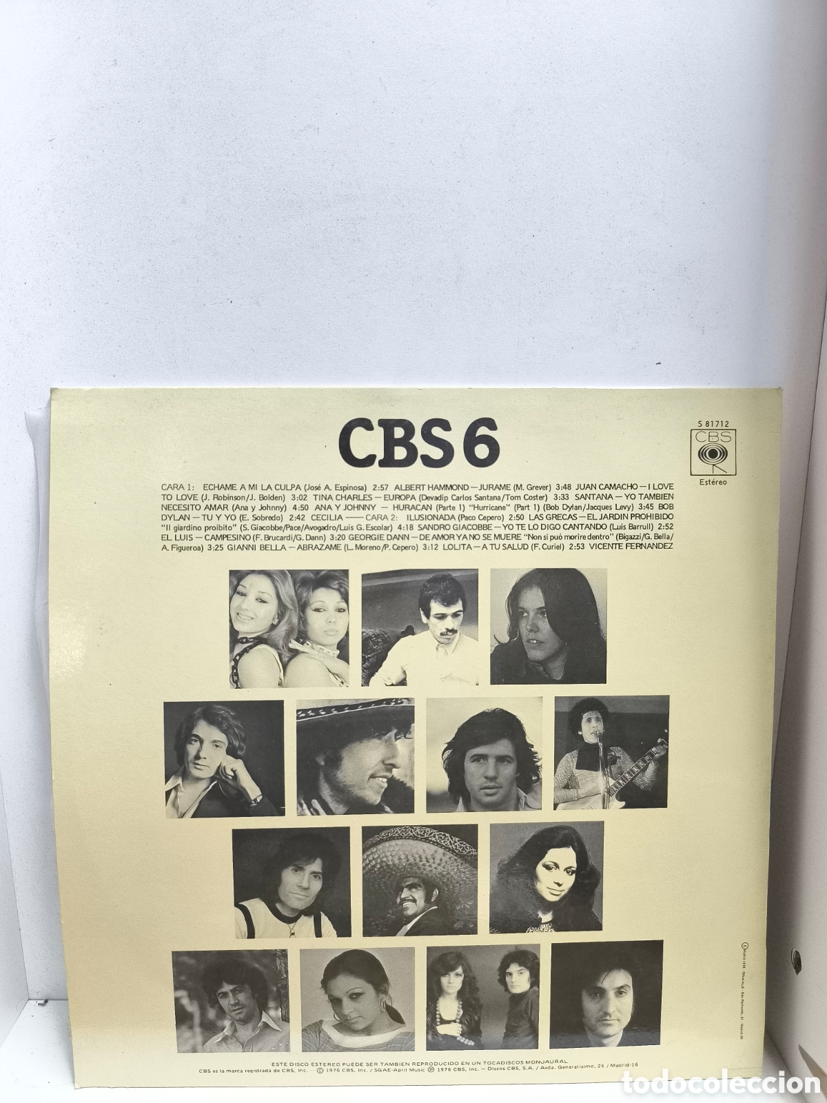 Discos de vinilo: Cbs 6 nuestros &eacute;xitos del a&ntilde;o vinilo 12&rdquo; excelente - Foto 2
