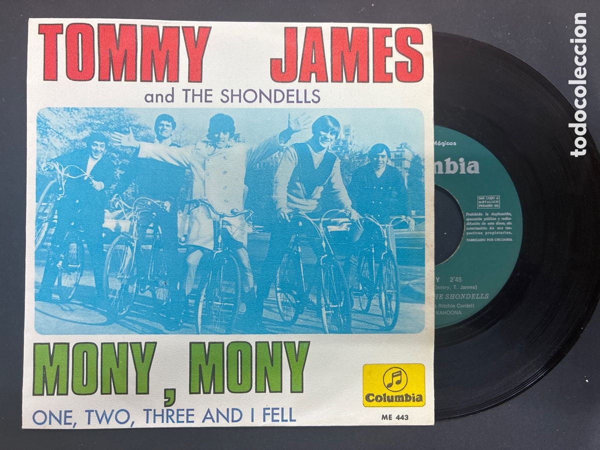 Discos de vinilo: SINGLE TOMMY JAMES / MONY MONY / ONE TWO THREE AND I FELL EDITADO EN ESPA&Ntilde;A