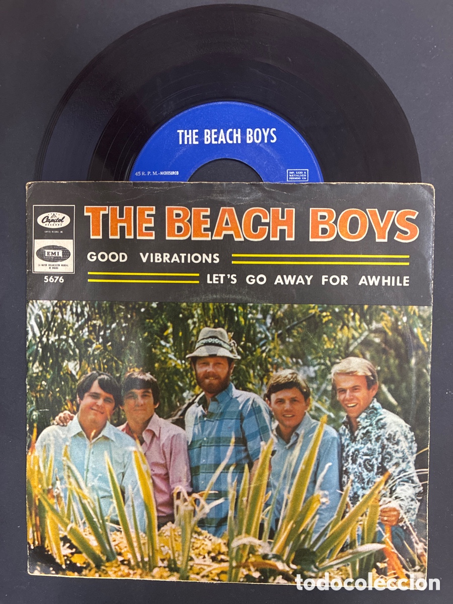 Discos de vinilo: SINGLE THE BEACH BOYS / GOOD VIBRATIONS / LET'S GO AWAY FOR AWHILE EDITADO EN ESPA&Ntilde;A