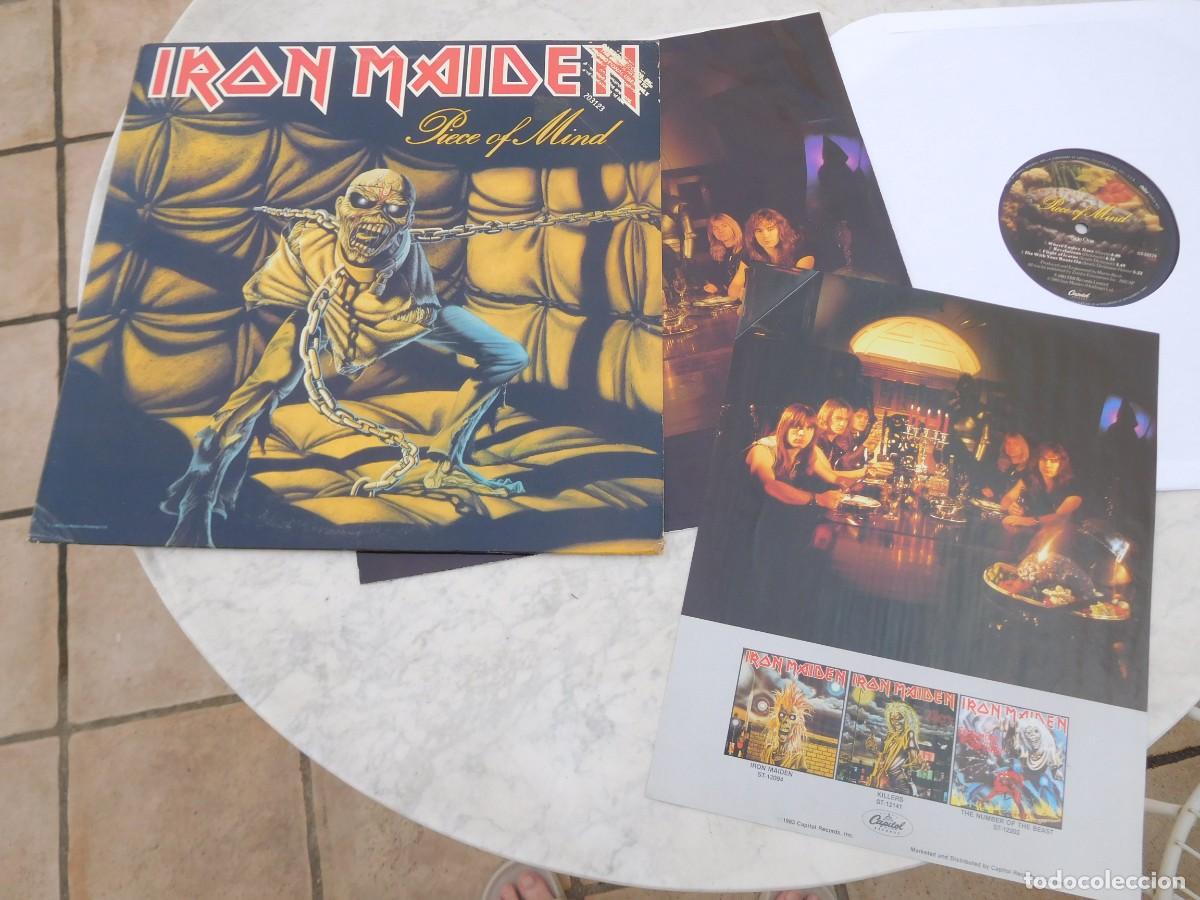 Discos de vinilo: Iron Maiden. LP. Piece of mind. Edici&oacute;n USA Promo. Capitol Records &lrm;ST-12274