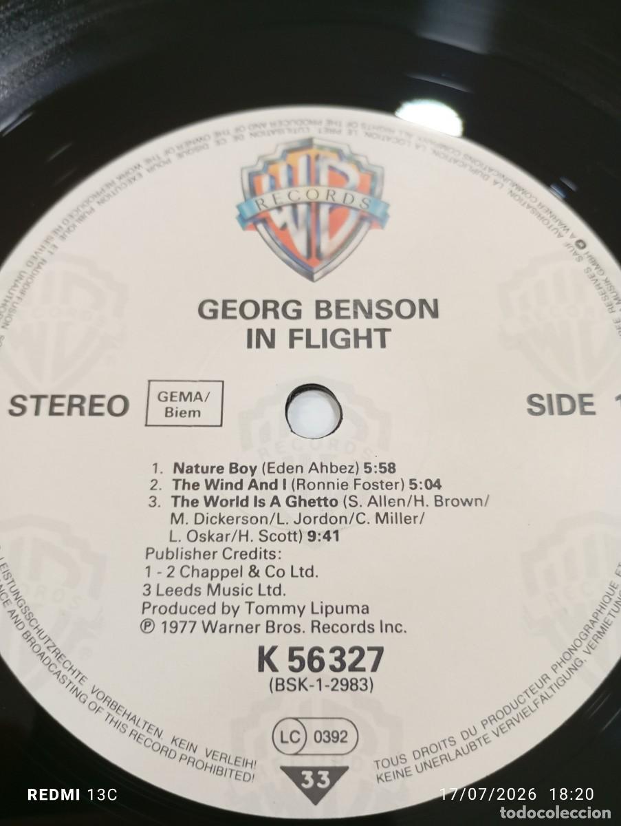 Discos de vinilo: LP - George benson - In Flight - Excelente copia - Foto 4