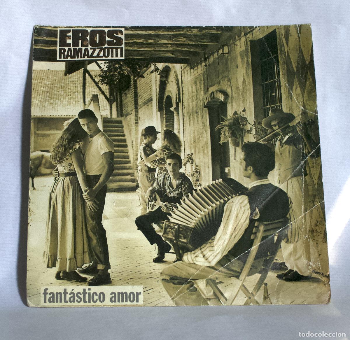 Discos de vinilo: Eros Ramazzotti &ndash; Fantastico Amor / Ok Ya Voy &ndash; Single 45 RPM original Espa&ntilde;a &ndash; Ariola 1988