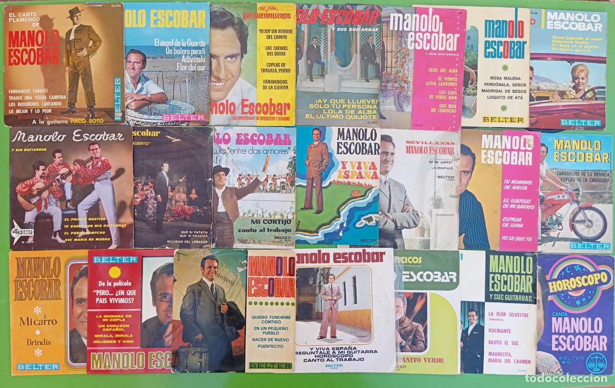 Discos de vinilo: Lote de 21 Singles y EPs de MANOLO ESCOBAR - Foto 1