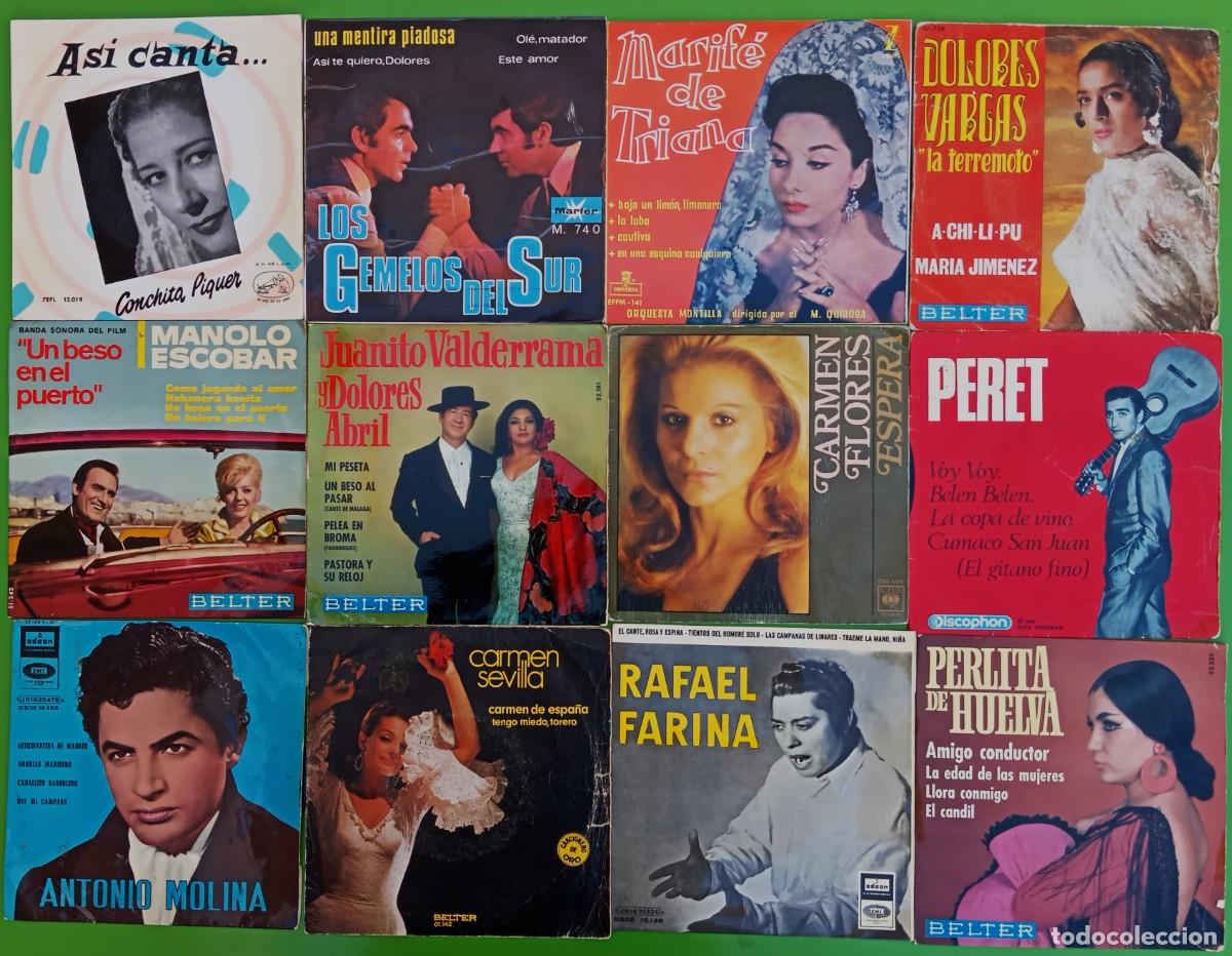 Discos de vinilo: Lote 12 Singles/EP: Conchita Piquer, Marife de Triana,Carmen Sevilla, C.Flores, Gemelos del Sur...