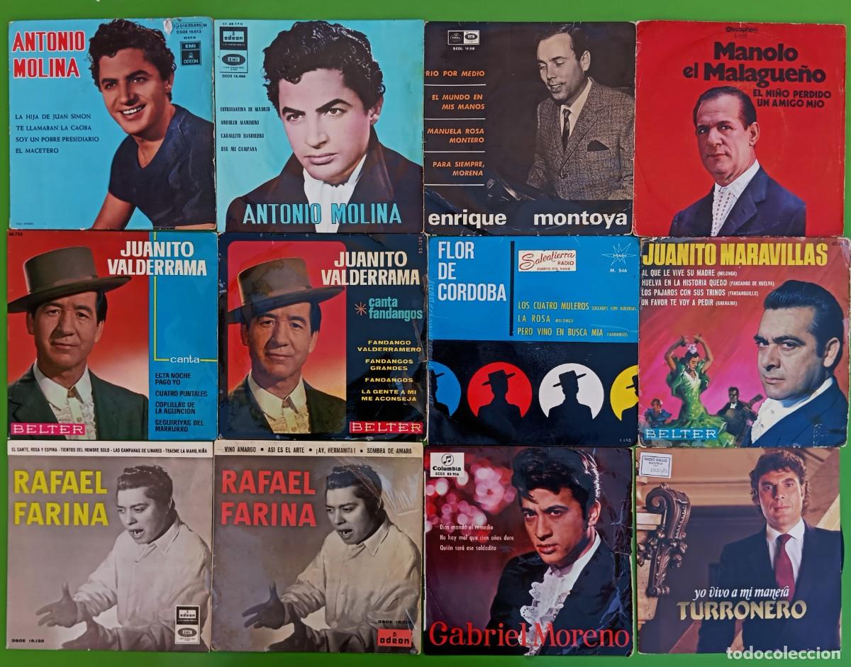 Discos de vinilo: Lote 12 EPs/Singles: Flor de Cordoba, Enrique Montoya, Gabriel Moreno,El turronero, Juanito Maravill
