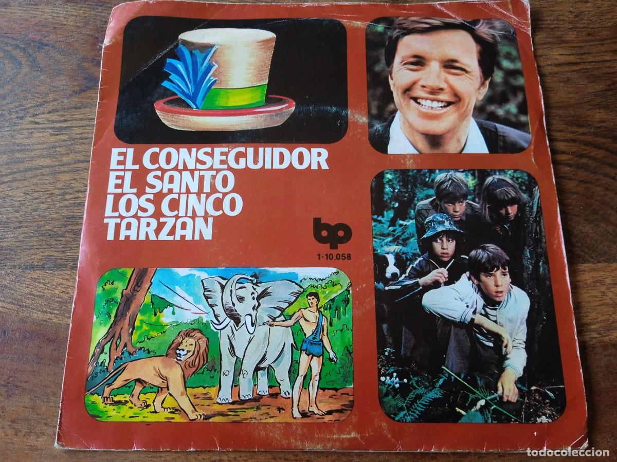 Discos de vinilo: Los Chiquitines - Tarzan, Los cinco, El santo - Single original Belter 1979