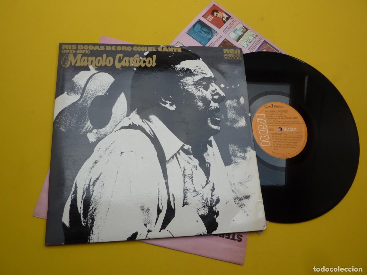 Discos de vinilo: 2 LP MANOLO CARACOL - Mis Bodas De Oro Con El Cante. Antolog&iacute;a De Despedida (EX+/EX+/EX+)