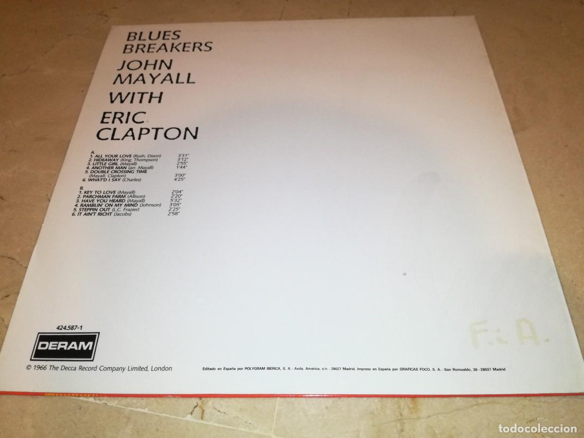 Discos de vinilo: JOHN MAYALL WITH ERIC CLAPTON-BLUES BREAKERS-EDICI&Oacute;N ESPA&Ntilde;OLA - Foto 2