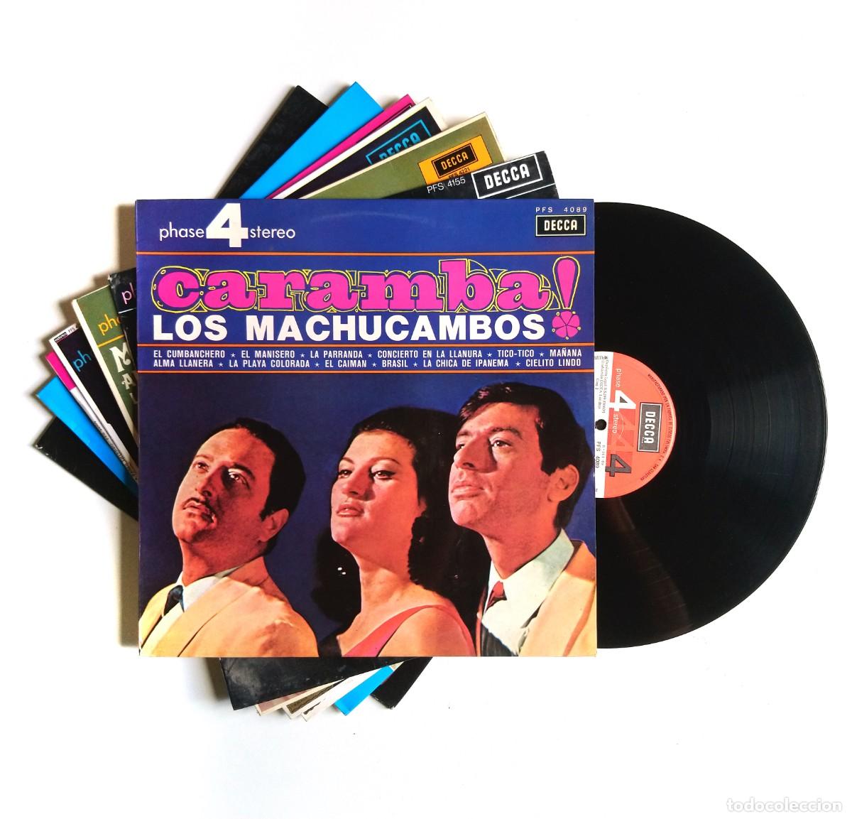 Discos de vinilo: LOS MACHUCAMBOS Lote 8 LP Caramba Mucho Gusto Mucho En Sudamerica Cruz Del Sur En 4 Fases
